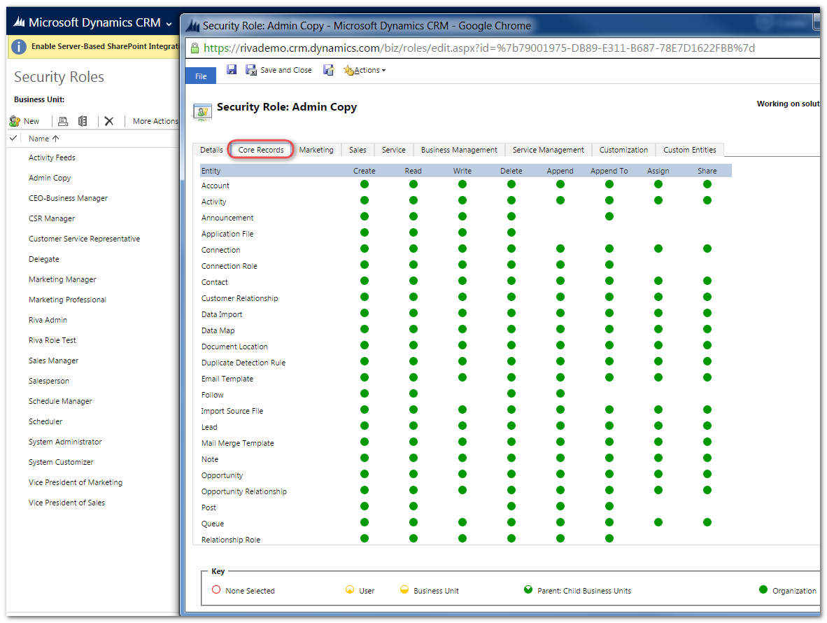 Microsoft Dynamics CRM Security Role Permissions Explained 